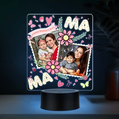 Personalized Mom Photo UV Print 7 Color LED Night Lamp Mothers Day Gift Light